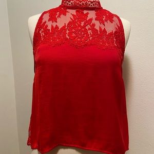 Open-back Silk and Lace Top